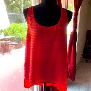 Sans Souci sheer Orange/purple HiLo Tank